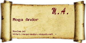Moga Andor névjegykártya